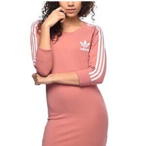adidas 3-stripe bodycon jersey dress XS